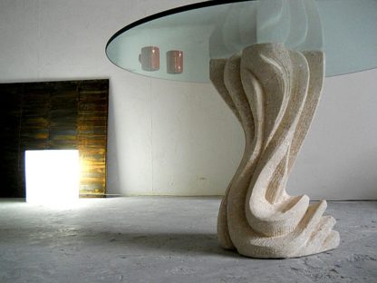 tavolo con vetro rotondo moderno soggiorno
