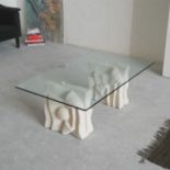table mderne en verre et pierre