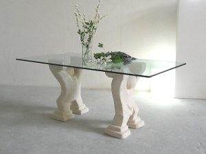 glass and stone dining table modern style