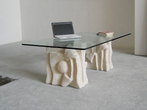 table basse moderne pour salon plateau en verre