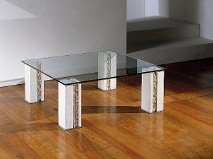 tracce table basse en verre