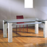 stone steel and glass dining table