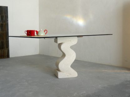 tavolo moderno per sala da pranzo o soggiorno in cristallo
