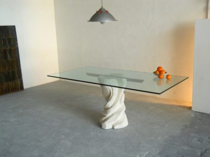 tavolo moderno per sala da pranzo piano in cristallo