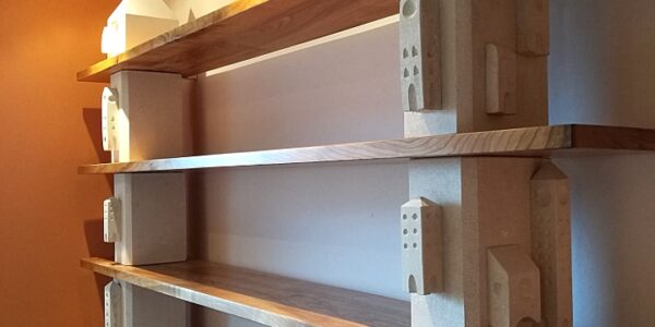libreria con piani in legno